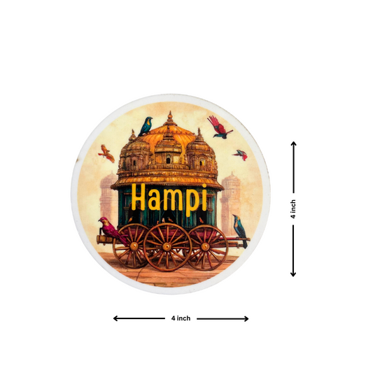 Hampi Fridge Magnet | India Souvenir | Travel Souvenir | Decorative Magnet for Home & Kitchen Decor - Wander Tag