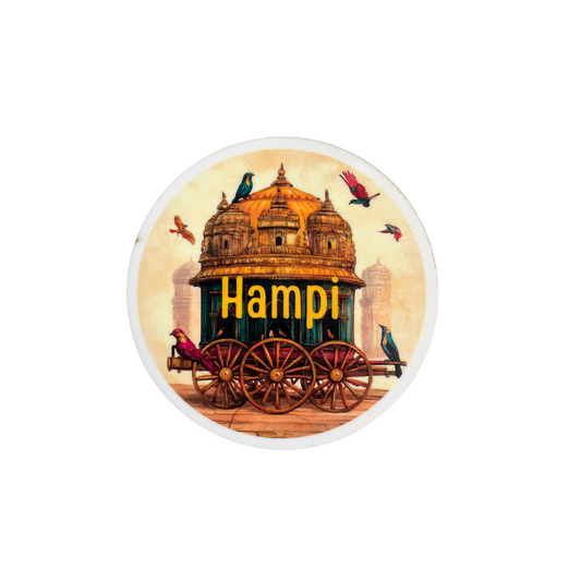 Hampi Fridge Magnet | India Souvenir | Travel Souvenir | Decorative Magnet for Home & Kitchen Decor - Wander Tag