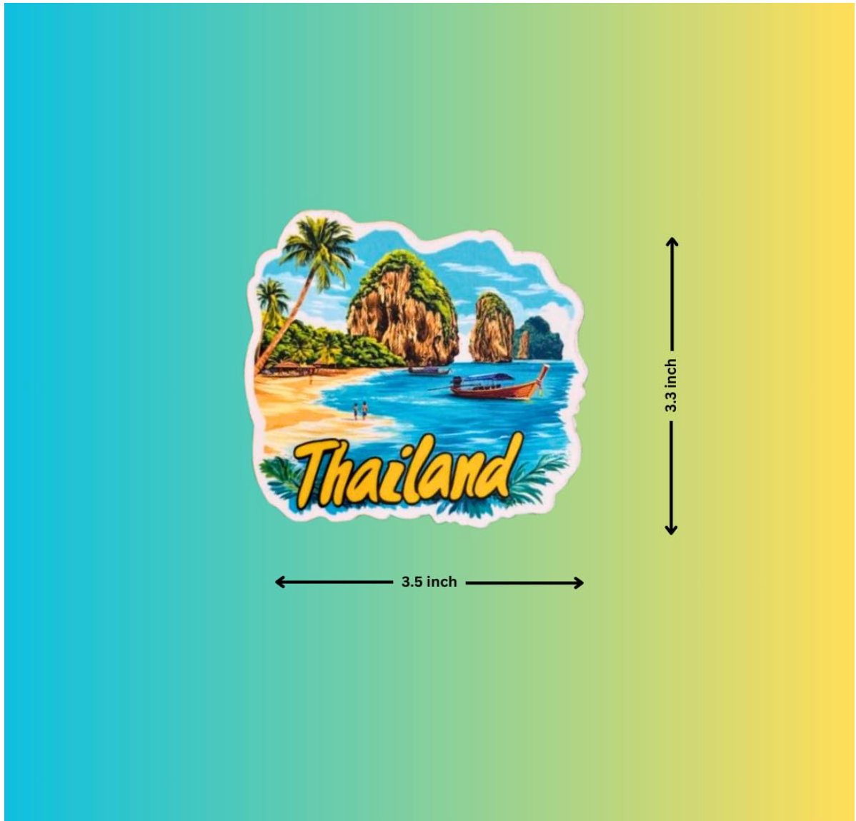 Thailand Fridge Magnet | Thailand Gift | Thailand Souvenir - Wander Tag